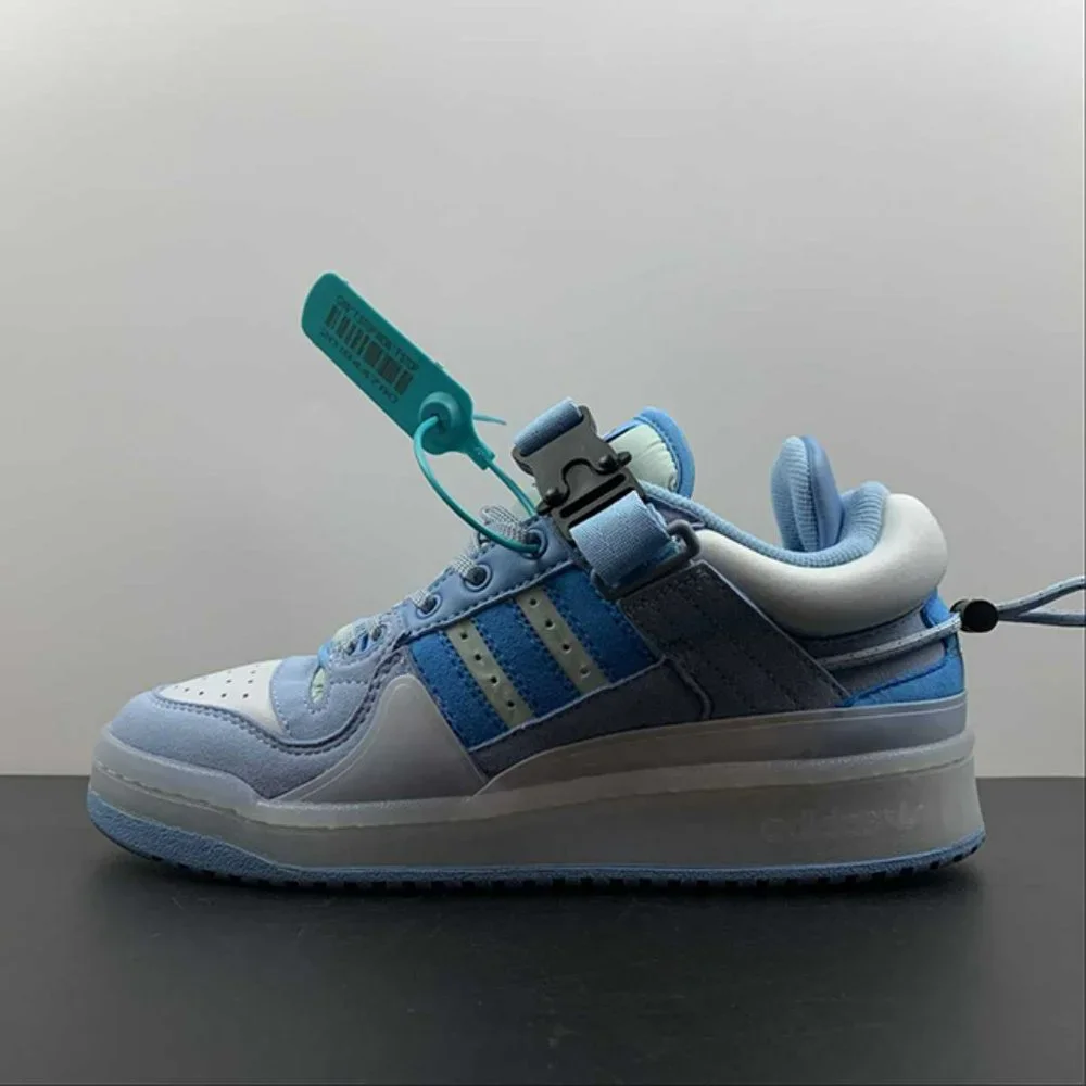 adidas Forum Buckle Low Bad Bunny Blue Tint Mens Sneakers - Picture 2 of 15
